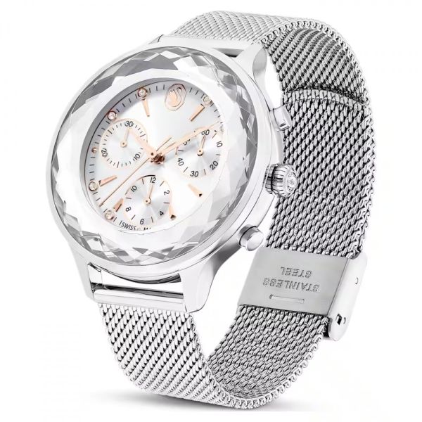 Relógio Swarovski Nova Chrono Fabrico suíço Pulseira de metal Prateado Aço inoxidável