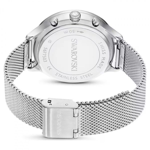 Relógio Swarovski Nova Chrono Fabrico suíço Pulseira de metal Prateado Aço inoxidável