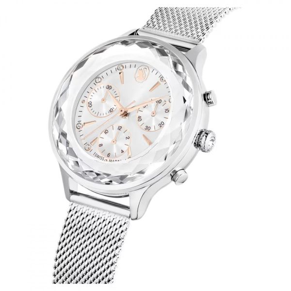 Relógio Swarovski Nova Chrono Fabrico suíço Pulseira de metal Prateado Aço inoxidável