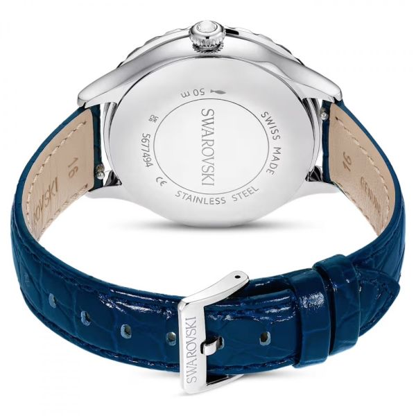 Relógio Swarovski Octea Moon Fabrico suíço Lua Pulseira de tecido Azul Aço inoxidável