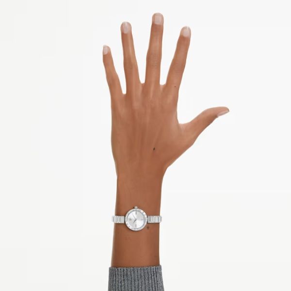 Relógio Swarovski Matrix Bangle Fabrico suíço Bracelete em cristal Prateado Aço inoxidável
