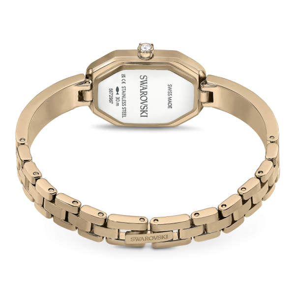 Relógio Swarovski Dextera Bangle Fabrico suíço Pulseira de metal Dourado Acabamento em champanhe dourado