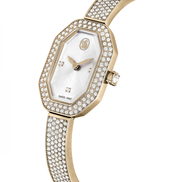 Relógio Swarovski Dextera Bangle Fabrico suíço Pulseira de metal Dourado Acabamento em champanhe dourado