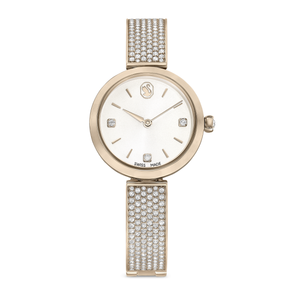 Relógio Swarovski Illumina Fabrico suíço Pulseira de metal Dourado Acabamento em champanhe dourado