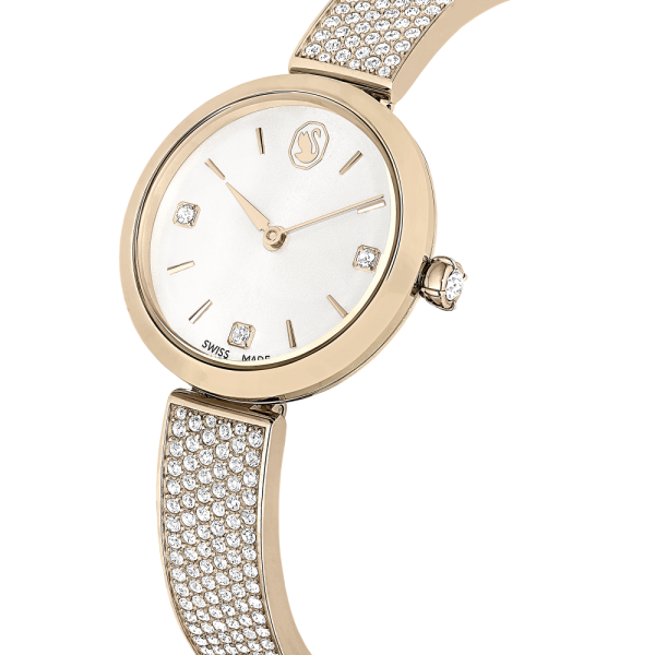 Relógio Swarovski Illumina Fabrico suíço Pulseira de metal Dourado Acabamento em champanhe dourado