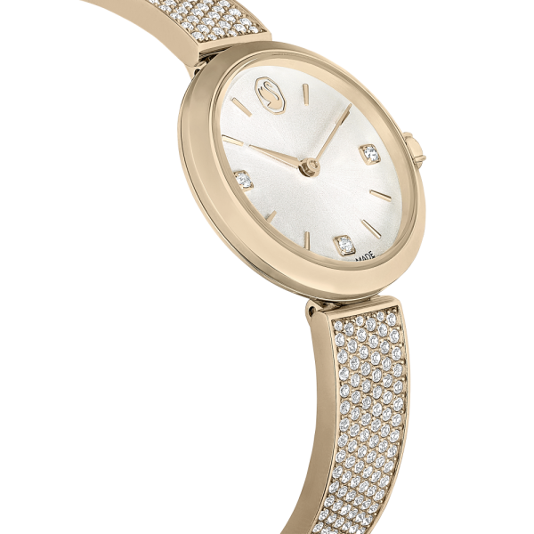 Relógio Swarovski Illumina Fabrico suíço Pulseira de metal Dourado Acabamento em champanhe dourado