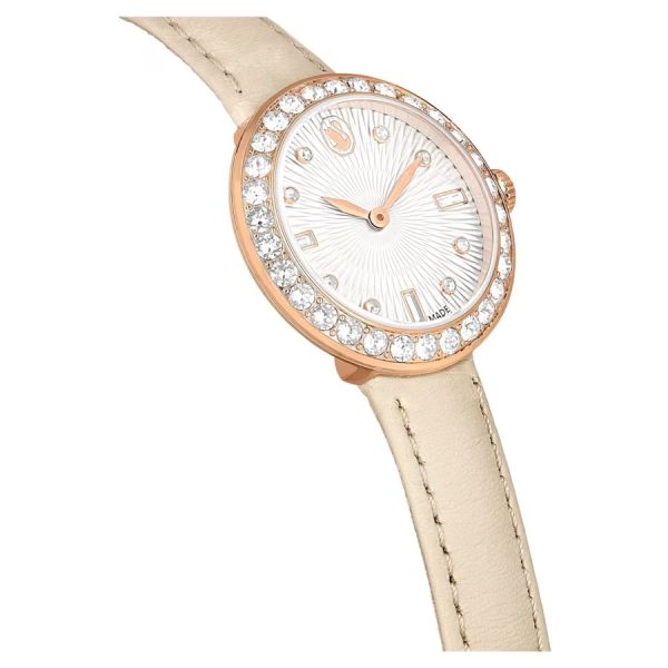 Relógio Swarovski Certa Fabrico suíço Pulseira Bege Acabamento em rosa dourado