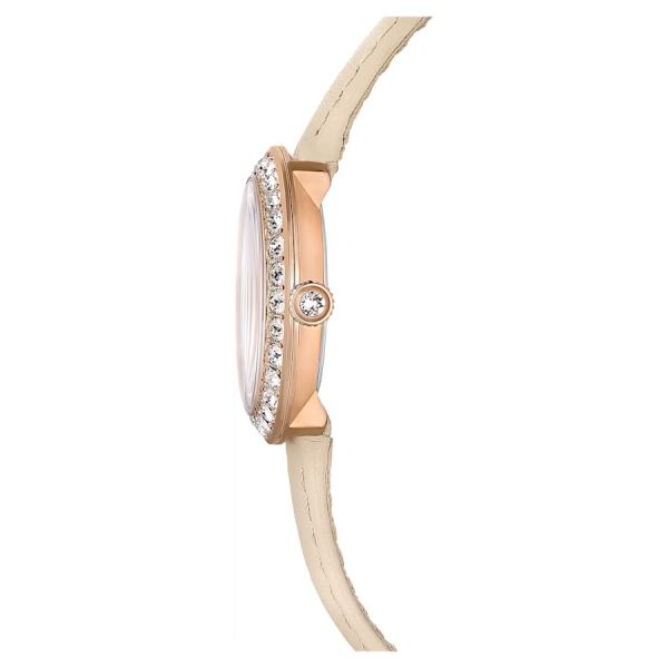 Relógio Swarovski Certa Fabrico suíço Pulseira Bege Acabamento em rosa dourado