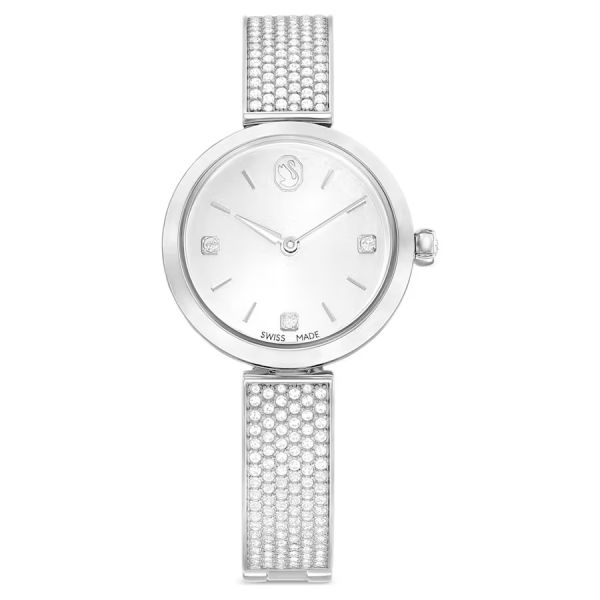Relógio Swarovski Illumina Fabrico suíço Pulseira de metal Prateado Aço inoxidável