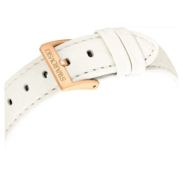 Relógio Swarovski Octea Chrono Fabrico suíço Pulseira Branco Acabamento em rosa dourado