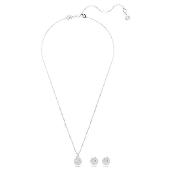 Conjunto Swarovski Meteora Branco Lacado a ródio