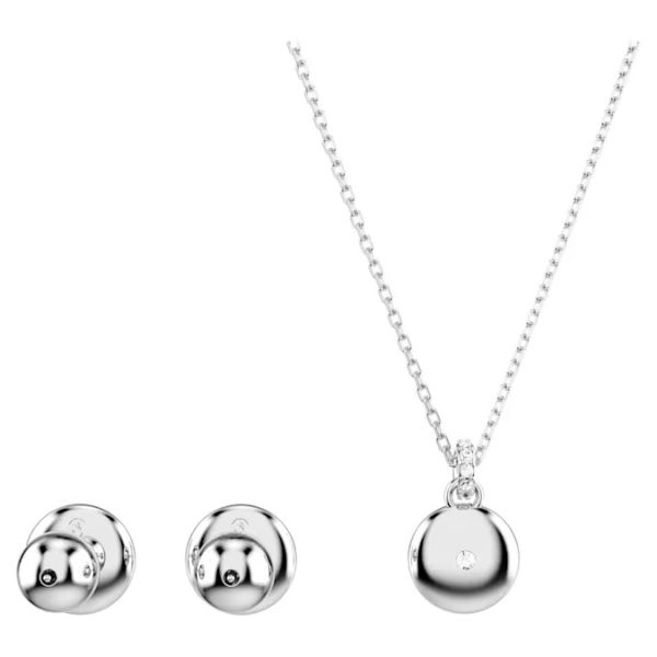 Conjunto Swarovski Meteora Branco Lacado a ródio