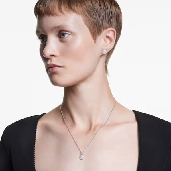 Conjunto Swarovski Meteora Branco Lacado a ródio