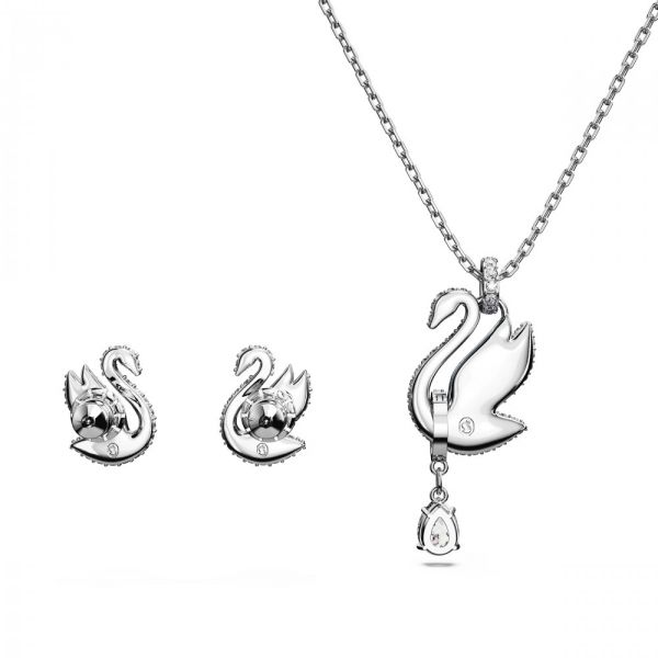 Conjunto Swarovski Iconic Swan Cisne Azul Lacado a ródio