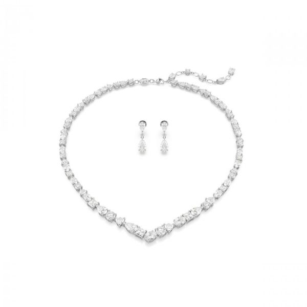 Conjunto Swarovski Mesmera Combinação de lapidações Branco Lacado a ródio