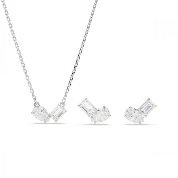 Conjunto Swarovski Mesmera Combinação de lapidações Branco Lacado a ródio