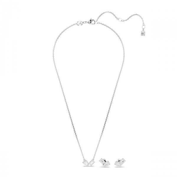 Conjunto Swarovski Mesmera Combinação de lapidações Branco Lacado a ródio