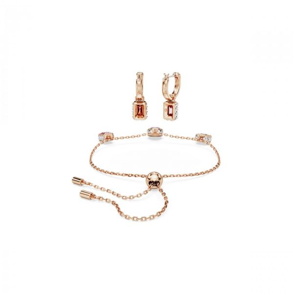 Conjunto Swarovski Stilla Combinação de lapidações Multicor Lacado a rosa dourado