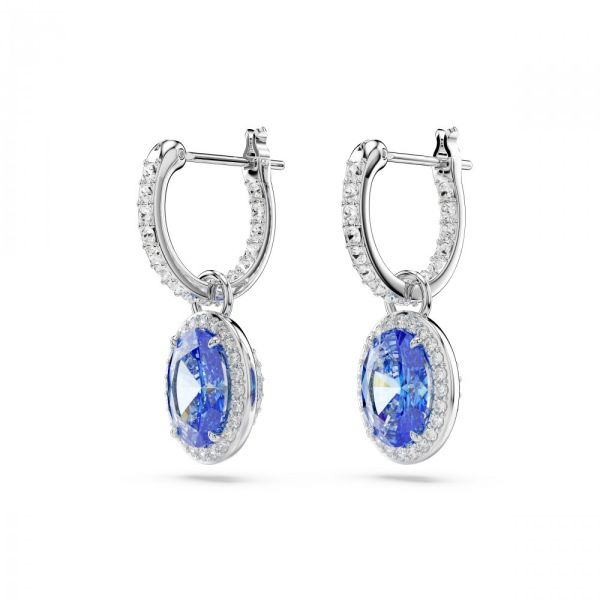 Brincos Swarovski Constella drop Corte oval Azul Revestido a Ródio