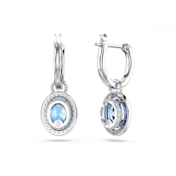 Brincos Swarovski Constella drop Corte oval Azul Revestido a Ródio