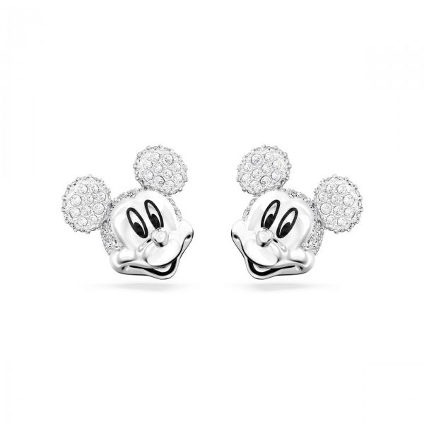 Brincos Swarovski Disney Mickey Mouse stud Branco Revestido a Ródio