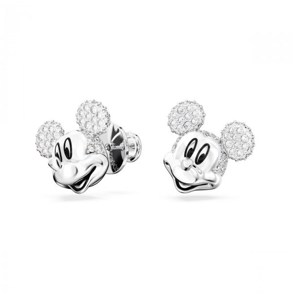 Brincos Swarovski Disney Mickey Mouse stud Branco Revestido a Ródio
