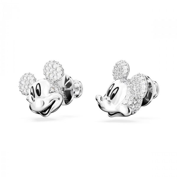 Brincos Swarovski Disney Mickey Mouse stud Branco Revestido a Ródio
