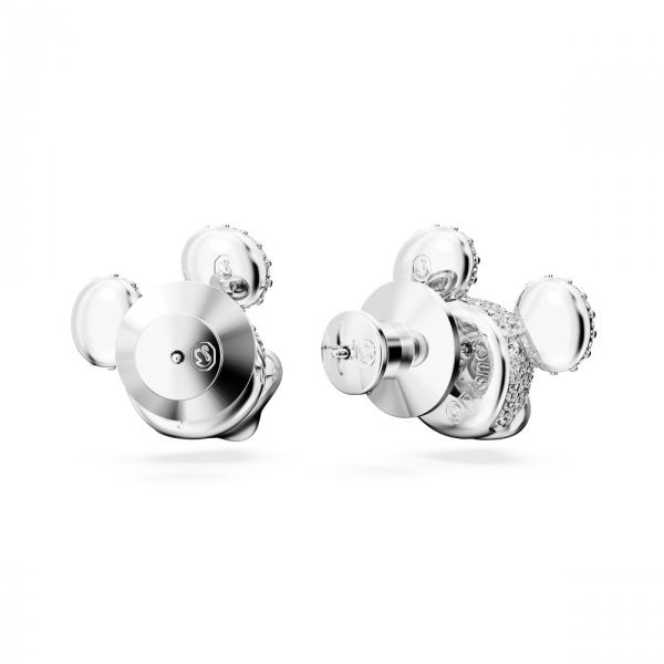 Brincos Swarovski Disney Mickey Mouse stud Branco Revestido a Ródio