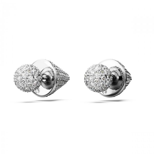 Brincos Swarovski Luna stud Lua Branco Revestido a Ródio