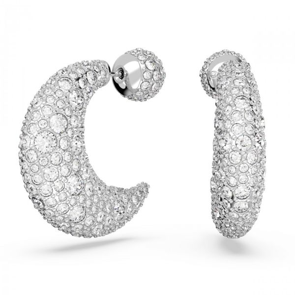 Brincos Swarovski Luna drop Lua Branco Revestido a Ródio