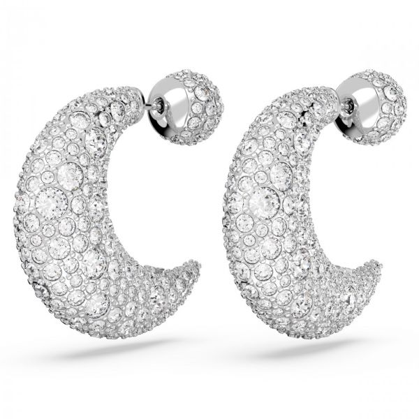 Brincos Swarovski Luna drop Lua Branco Revestido a Ródio