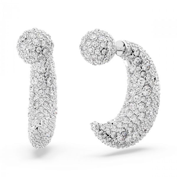 Brincos Swarovski Luna drop Lua Branco Revestido a Ródio