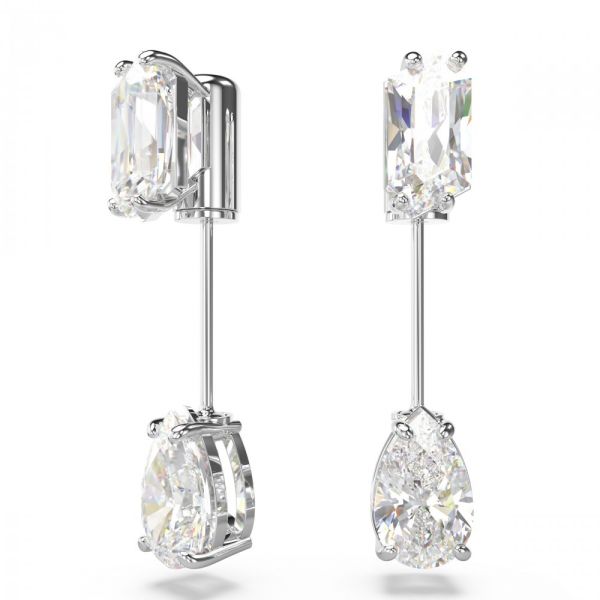 Brincos Swarovski Mesmera bar Cortes mistos Branco Revestido a Ródio