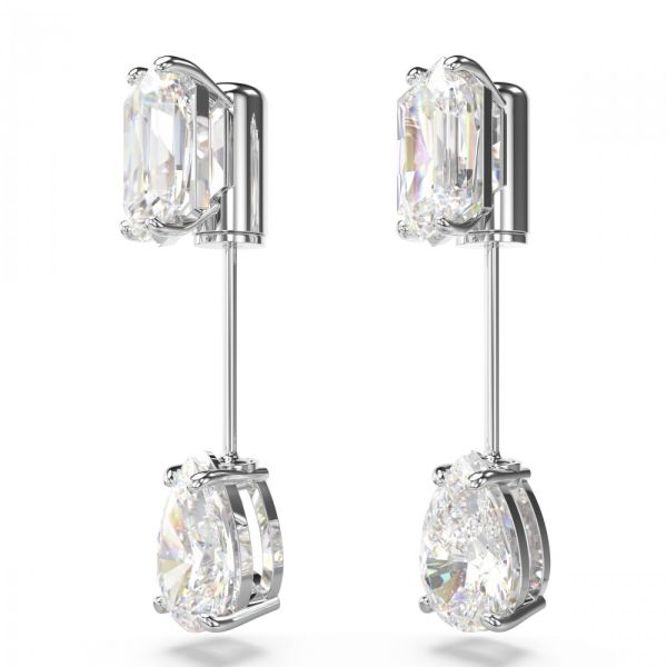 Brincos Swarovski Mesmera bar Cortes mistos Branco Revestido a Ródio