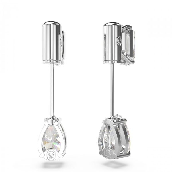 Brincos Swarovski Mesmera bar Cortes mistos Branco Revestido a Ródio