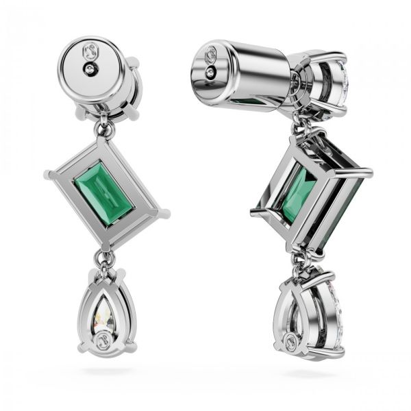 Brincos Swarovski Mesmera drop Cortes mistos Verde Revestido a Ródio