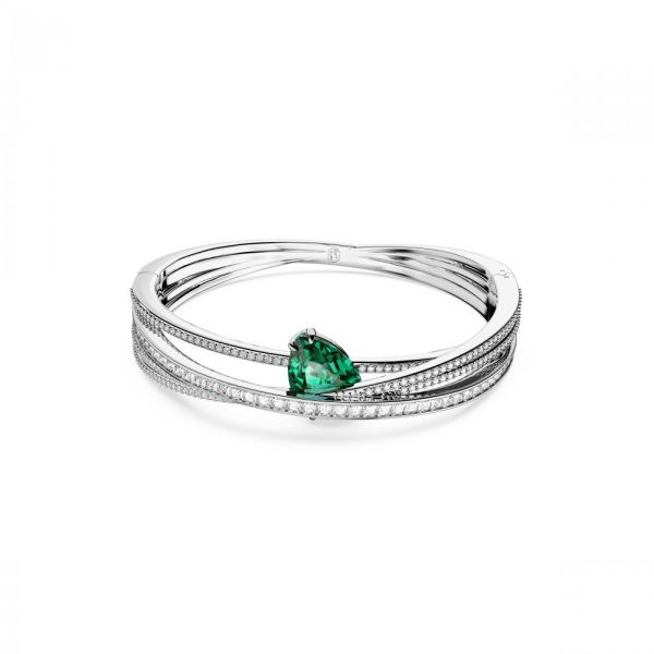 Bracelete Swarovski Hyperbola Zircónia neutra em carbono Verde Revestido a Ródio L