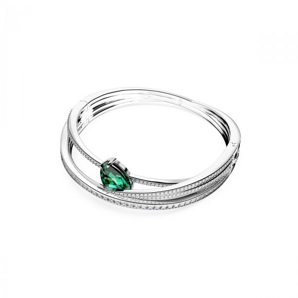 Bracelete Swarovski Hyperbola Zircónia neutra em carbono Verde Revestido a Ródio L