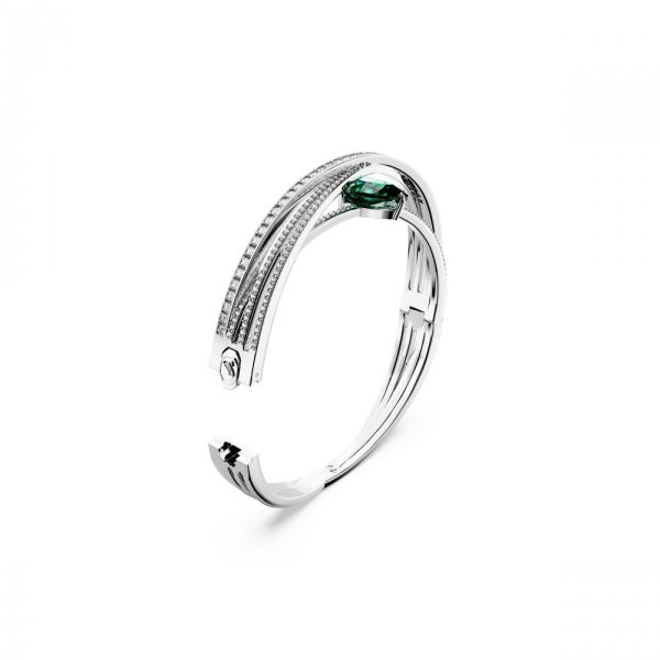 Bracelete Swarovski Hyperbola Zircónia neutra em carbono Verde Revestido a Ródio L