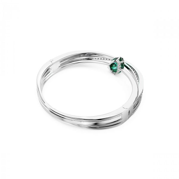 Bracelete Swarovski Hyperbola Zircónia neutra em carbono Verde Revestido a Ródio L