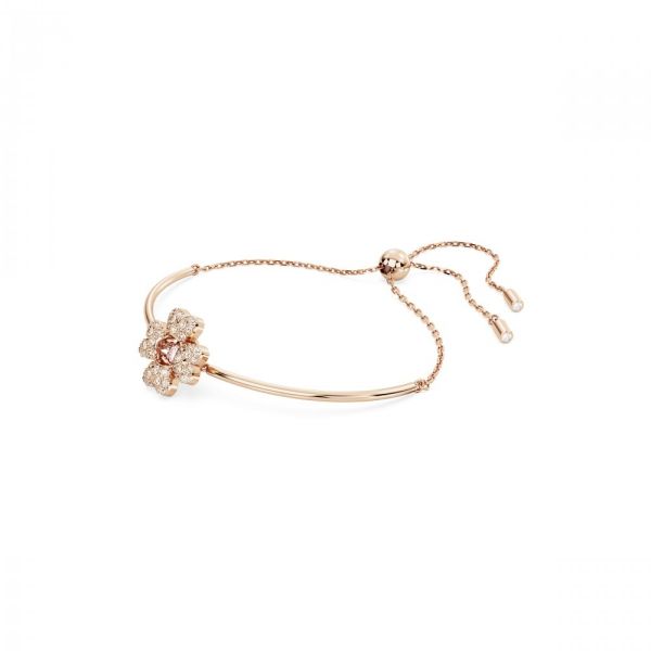 Pulseira Swarovski Idyllia Trevo Branco Revestido a tom de Dourado rosa