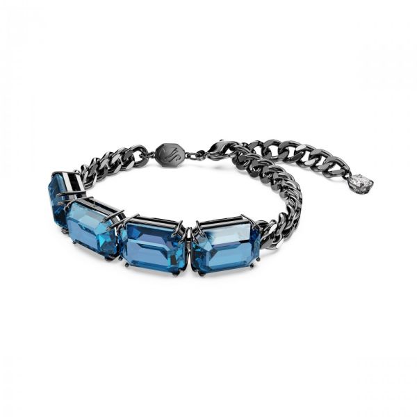 Pulseira Swarovski Millenia Corte octogonal Azul Revestida a Ruténio