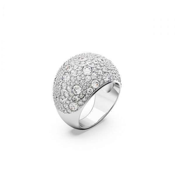Anel Swarovski Luna cocktail Lua Branco Revestido a Ródio 50