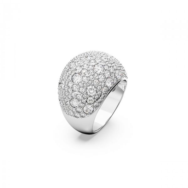 Anel Swarovski Luna cocktail Lua Branco Revestido a Ródio 50