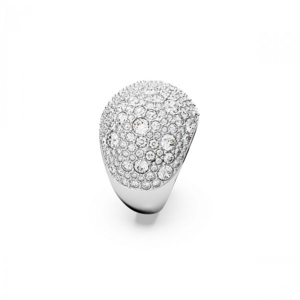 Anel Swarovski Luna cocktail Lua Branco Revestido a Ródio 50