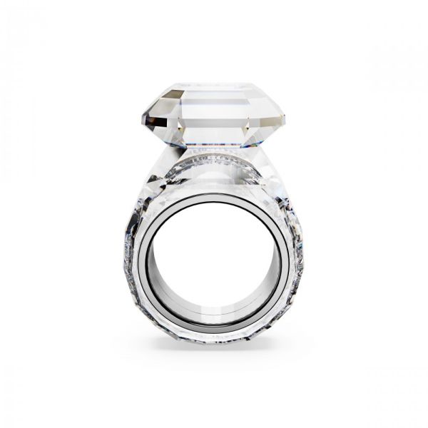 Anel Swarovski Lucent cocktail Corte octogonal Branco 60