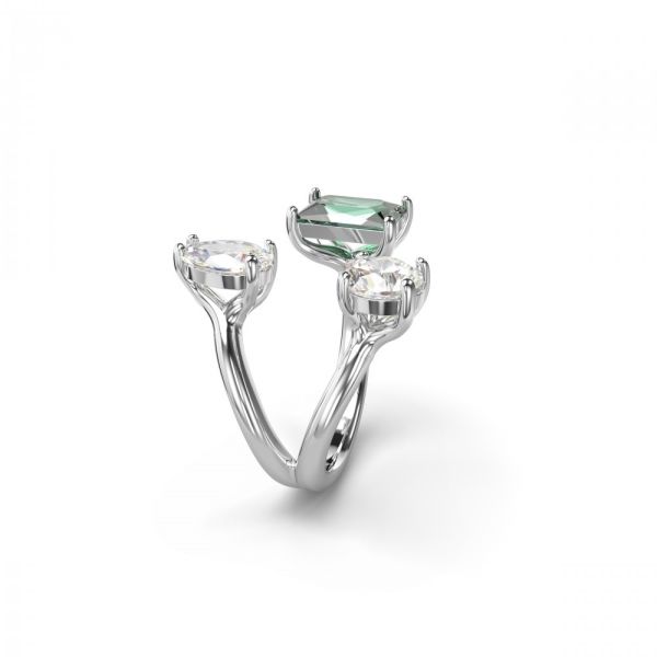 Anel Swarovski aberto Mesmera Cortes mistos Verde Revestido a Ródio 60