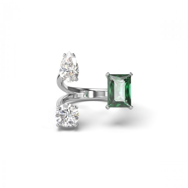 Anel Swarovski aberto Mesmera Cortes mistos Verde Revestido a Ródio 50