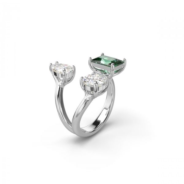 Anel Swarovski aberto Mesmera Cortes mistos Verde Revestido a Ródio 50
