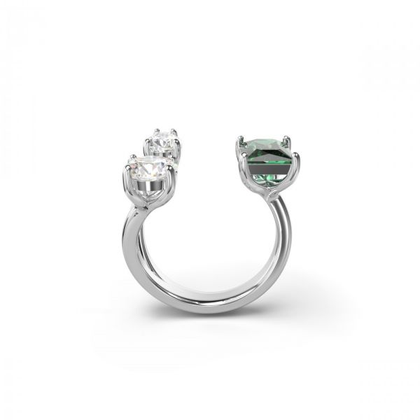 Anel Swarovski aberto Mesmera Cortes mistos Verde Revestido a Ródio 50